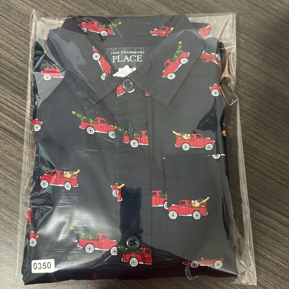 NWOT! The‎ Children’s Place Christmas Truck Poplin Button Up Shirt - Tidal